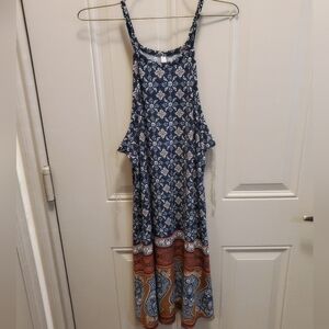 Boho Print Strappy Dress